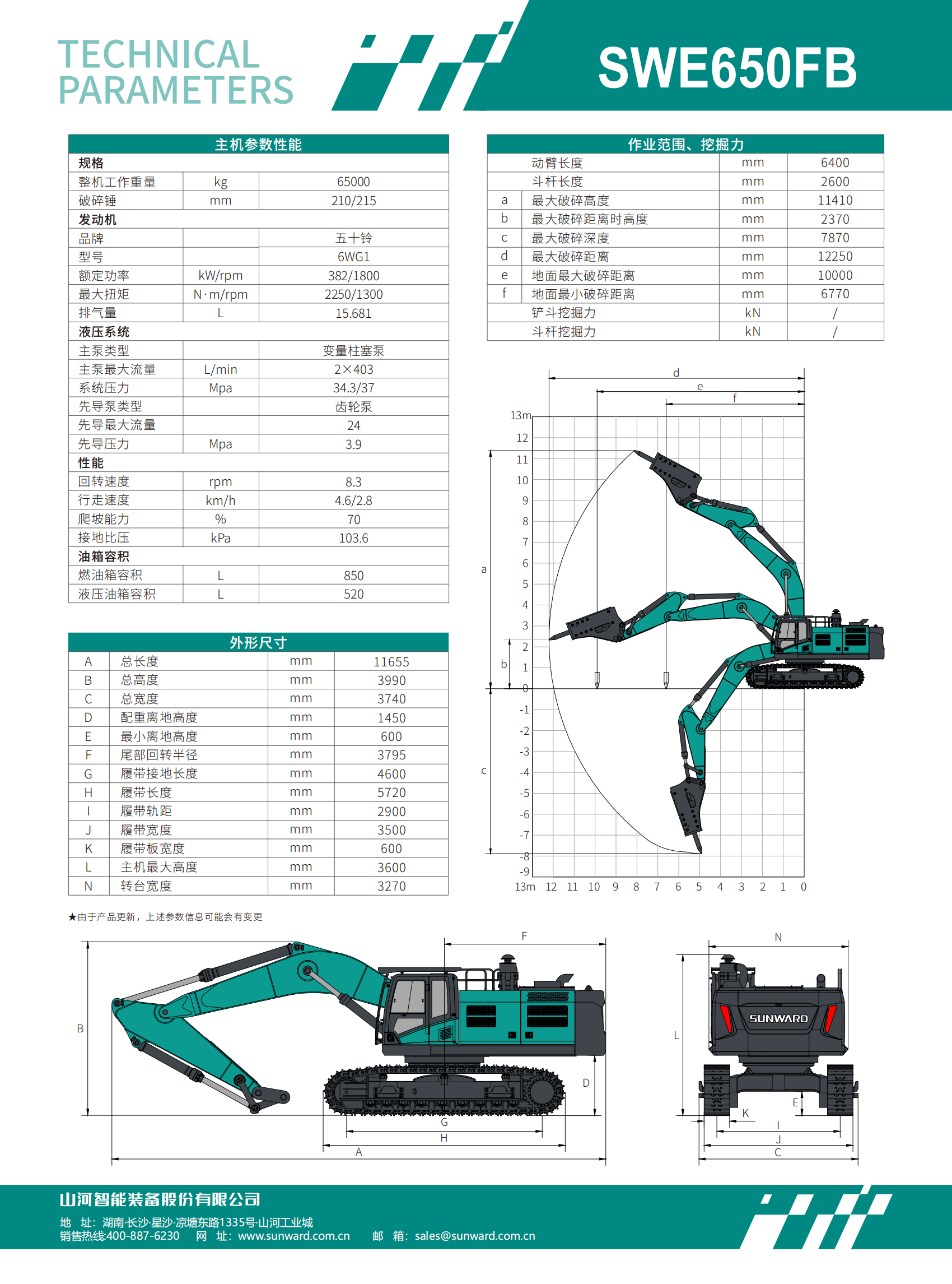 SWE650FB 大型挖掘機(jī)