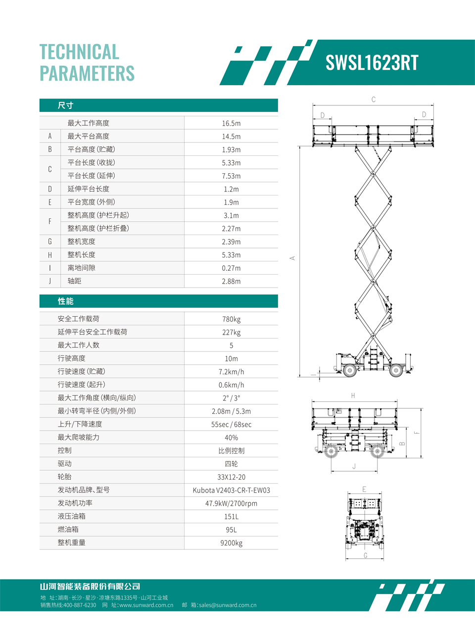 SWSL1623RT 越野剪叉式高空作業(yè)平臺(tái)